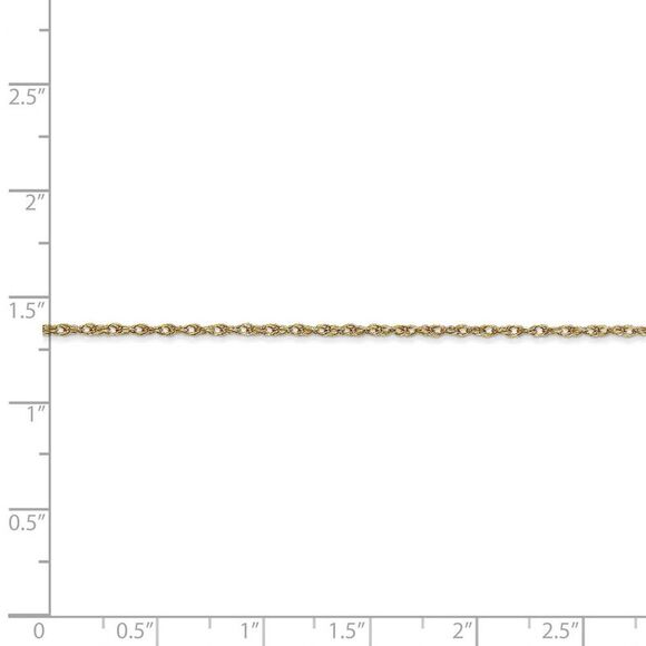 1.15mm 10k Yellow Gold Solid Cable Rope Chain Necklace, 24 Inch - Picture 5 of 8